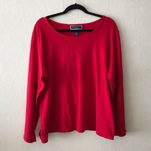 Karen Scott Plus Size Long Sleeve Amore Red Top